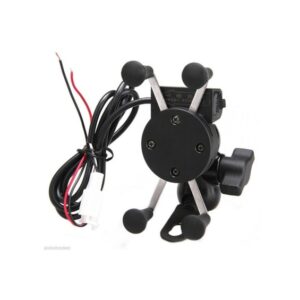 Suporte para Moto Celular Smartphone Garra Ferro com Carregador USB para Retrovisor e Guidão ( Stallion)