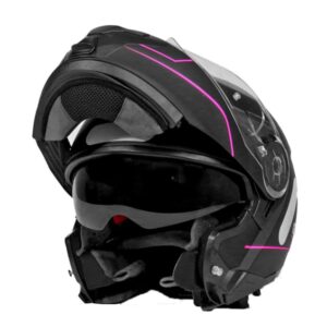 Capacete para Motociclista Feminino GP TECH A118 SV Road Articulado Robocop Fosco