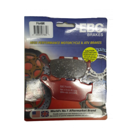 Pastilha Freio EBC FA496HH Traseira CB 300 2015 com e SEM/ ABS / CBR 250 11/14 com e SEM/ ABS / VERS