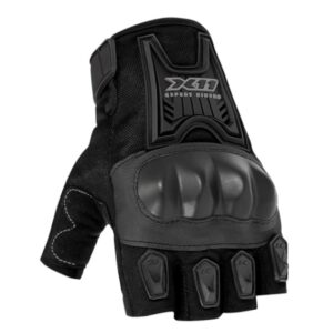 Luva para Motociclista Feminina X11 Blackout Meio Dedo