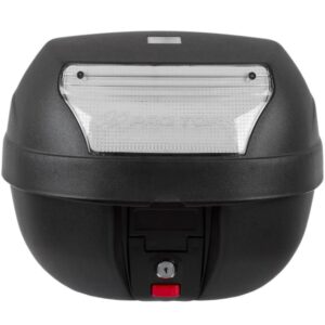 Baú Bauleto para Moto PRO TORK 28 Litros Modelo SMART BOX Preto C / Lente Cristal