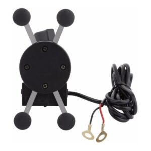 Suporte para Moto Celular Smartphone Garra Ferro com Carregador USB para Retrovisor ( TMAC )