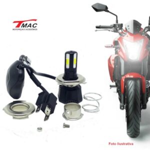 Lâmpada de Farol para Moto 4 LED com Reator Universal 4400 LMDC / AC 9-18V 20-40W (25W)