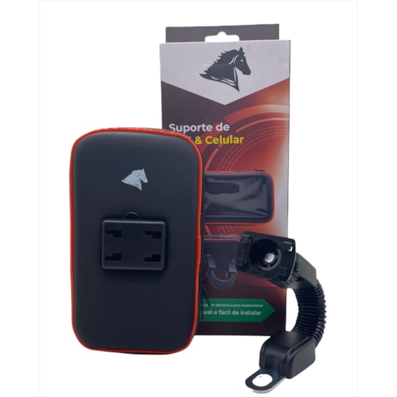 Suporte Celular Smartphone P/ Retrovisor Stallion 18X11CM Resistente a Agua