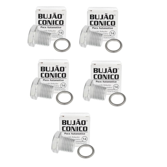 Kit com 5 Bujao Conico 14MM (PUCS Automotive)