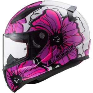 Capacete para Motociclista Feminino LS2 FF353 Rapid Poppies