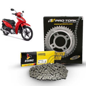 Kit Transmissão Relação TORK BIZ 125 (corrente Starke) para Moto