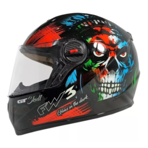 Capacete para Motociclista FW3 GT SKULL CAVEIRA BRILHANTE