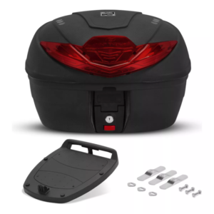 Baú Bauleto para Moto PRO TORK 35 LITROS Modelo SMART BOX 4 com LENTE VERMELHA