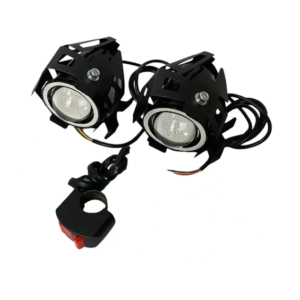 Bloco Óptico Farol para Moto DE MILHA LED KGA FLO-5 com SUPORTE E BOTAO LIGA / DESLIGA (PAR)