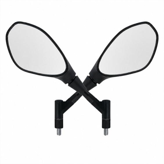 RETROVISOR DESIGN GS 650 GIRO 360° BASE NYLON LENTE PLANA PRATA Y