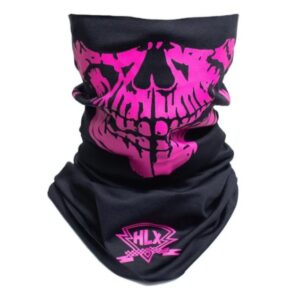 BANDANA HLX TUBO FLEX CAVEIRA PRETA-ROSA para Moto